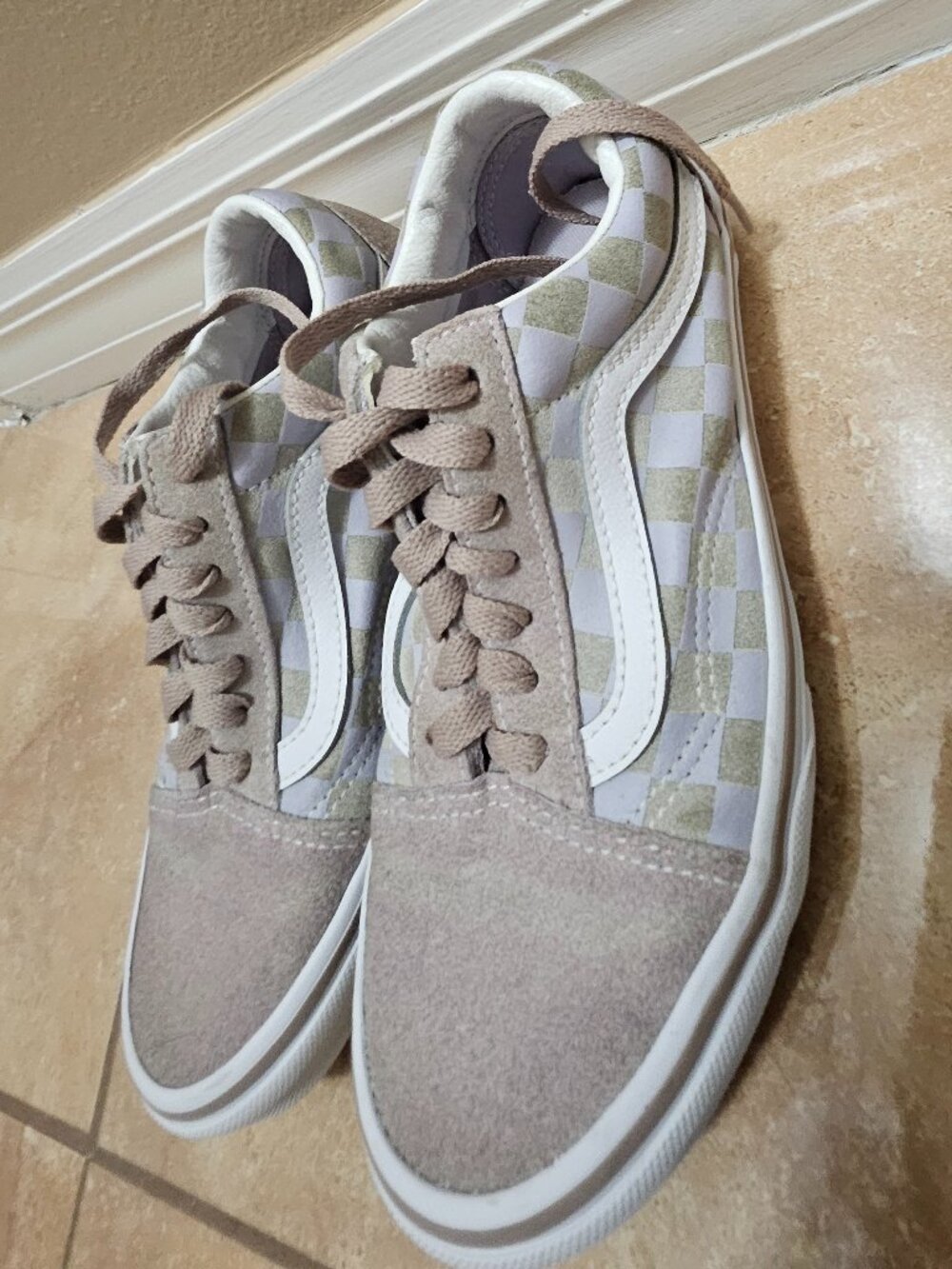 Purple Checkerd Vans Sneakers
